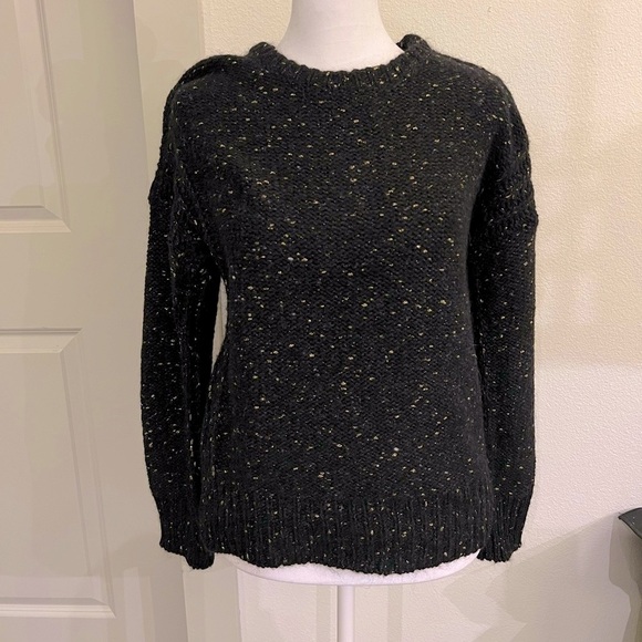 Sandro Black and Gold Speckled Crew Neck Sweater - Picture 1 of 10